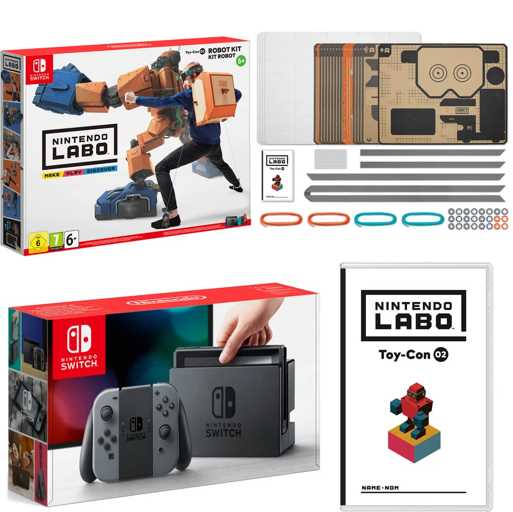 Nintendo Switch Console With Grey Joy-Con & Labo Toy-Con 02: Robot Kit Image 1