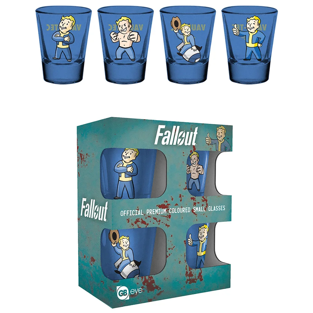 Fallout Vault Boy Coloured Shot Glasses Image 1