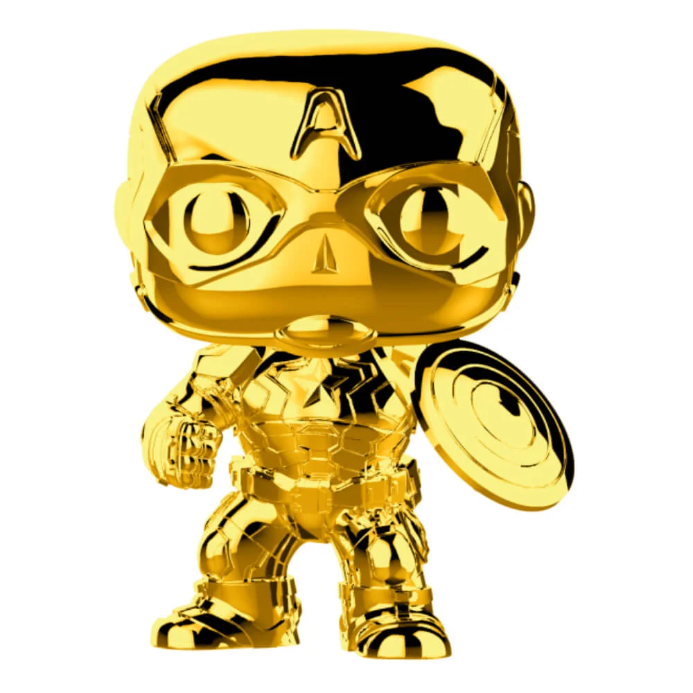Marvel MS 10 Captain America Gold Chrome Pop! Vinyl Figure Image 1