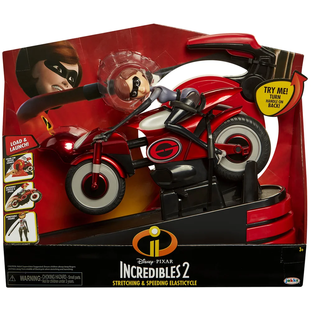 Jakks Pacific Disney Incredibles 2 Mrs. Incredible and Elasticycle Figure Image 1