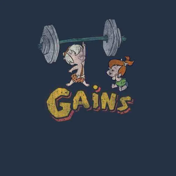 The Flintstones Distressed Bam Bam Gains Men's T-Shirt - Navy