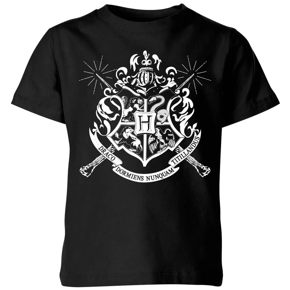 Harry Potter Hogwarts House Crest Kids' T-Shirt - Black - 3-4 Years Image 1