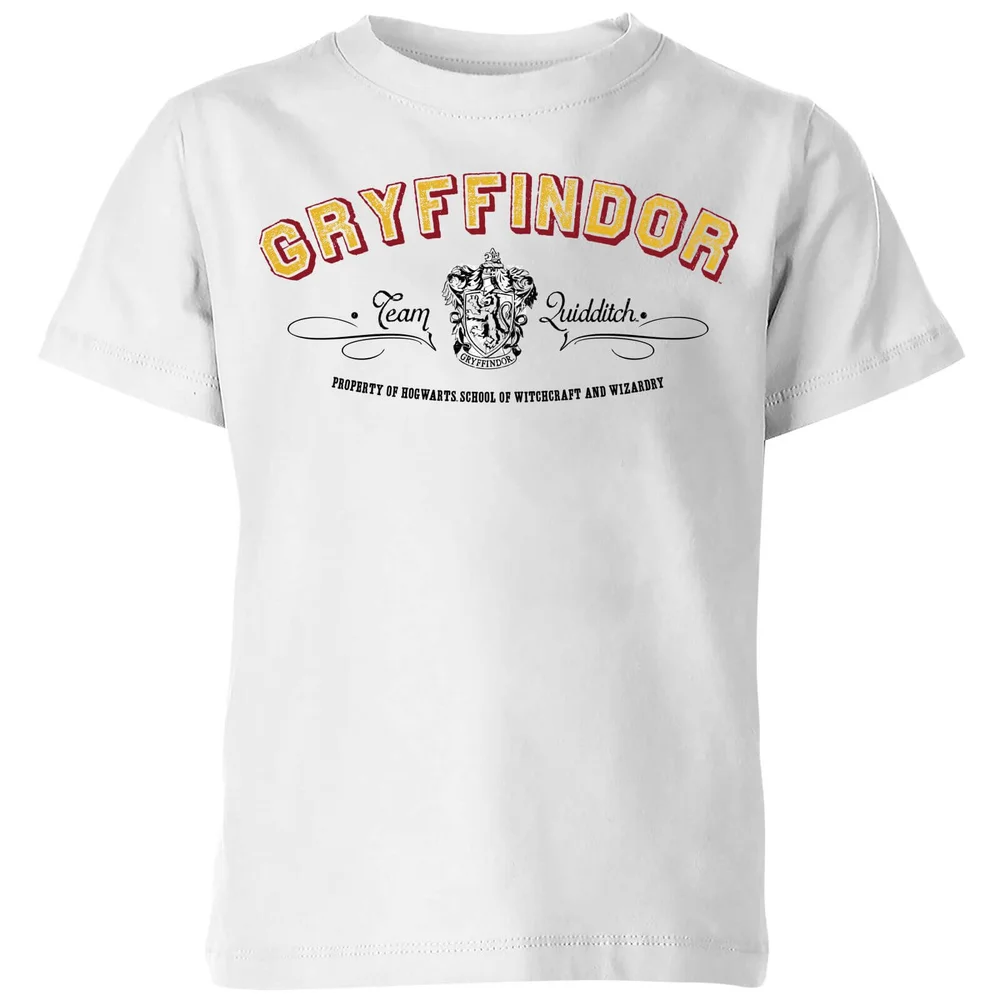 Harry Potter Gryffindor Team Quidditch Kids' T-Shirt - White - 3-4 Years Image 1