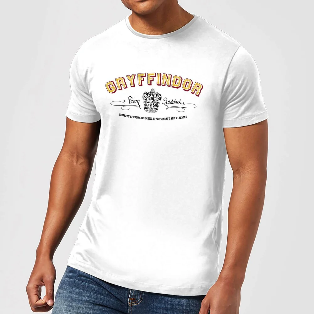 Harry Potter Gryffindor Team Quidditch Men's T-Shirt - White - S Image 1