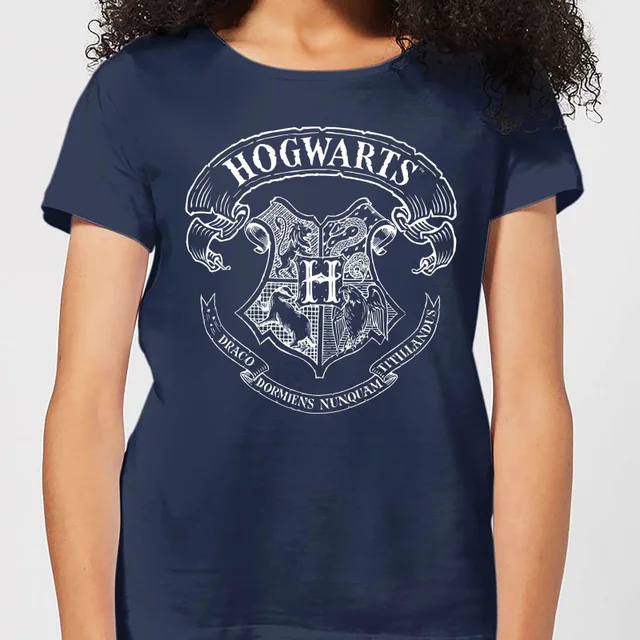 Harry Potter Hogwarts Crest Women's T-Shirt - Navy