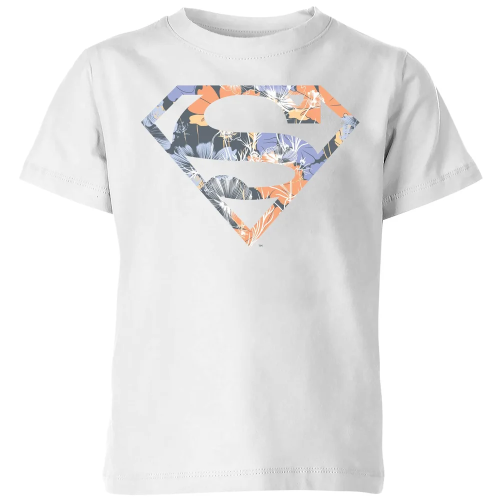 DC Originals Floral Superman Kids' T-Shirt - White - 3-4 Years Image 1