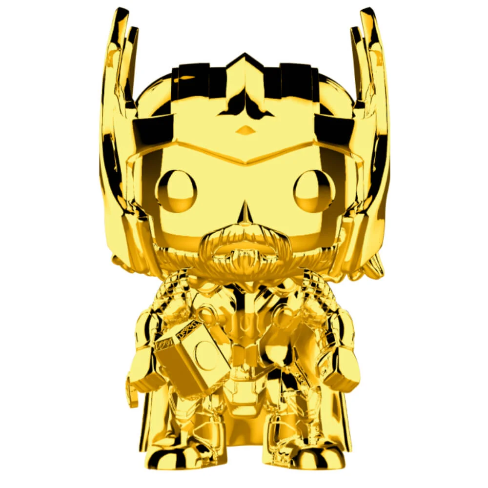 Marvel MS 10 Thor Gold Chrome Pop! Vinyl Bobblehead Figure Image 1