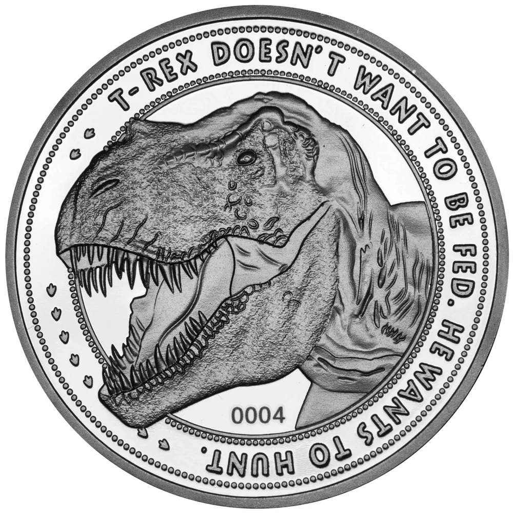 Jurassic Park 'T-Rex' Limited Edition Coin - Silver Variant Image 1