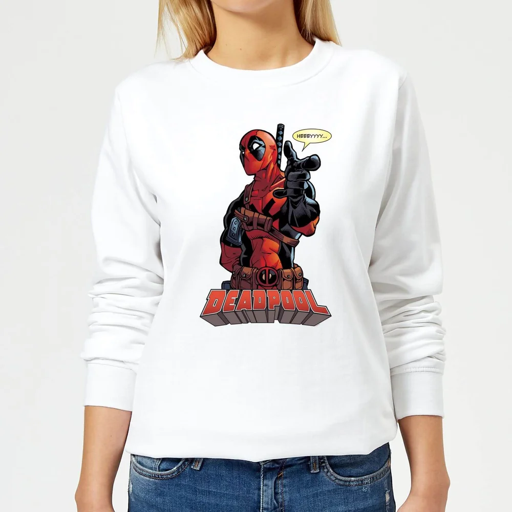 Marvel Deadpool Hey You Women's Sweatshirt - White - S Image 1