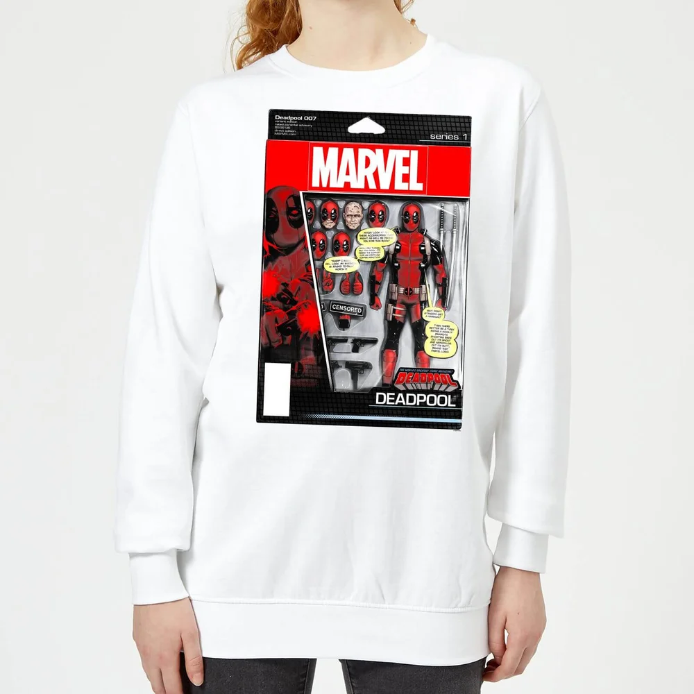 Marvel Deadpool Action Figure Women's Sweatshirt - White - S Image 1