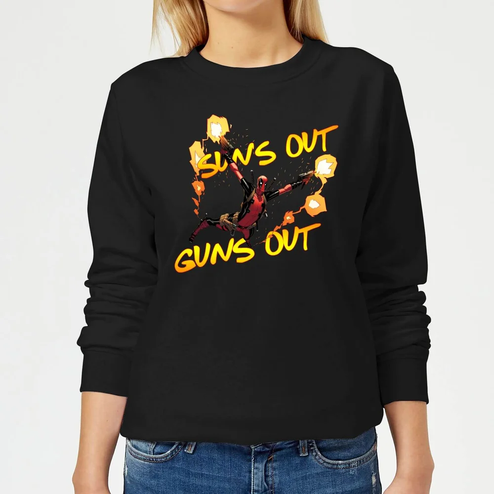 Marvel Deadpool Suns Out Guns Out Women's Sweatshirt - Black - S Image 1