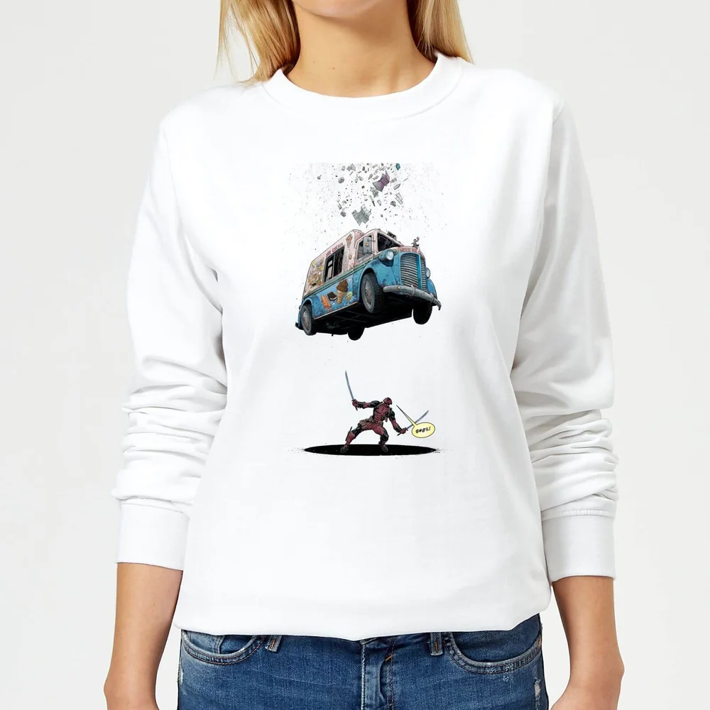 Marvel Deadpool Ice Cream Women's Sweatshirt - White - S Image 1