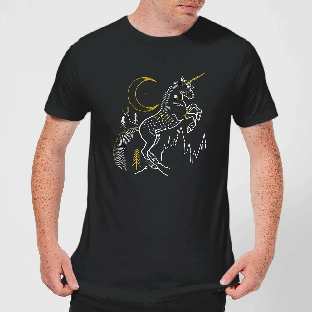 Harry Potter Unicorn Line Art Men's T-Shirt - Black - S - Black Image 1