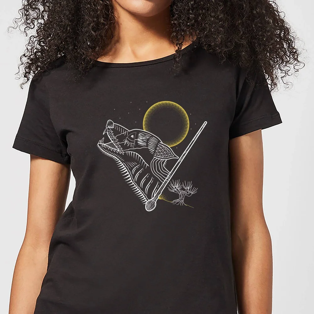 Harry Potter Werewolf Line Art Women's T-Shirt - Black - S - Black Image 1
