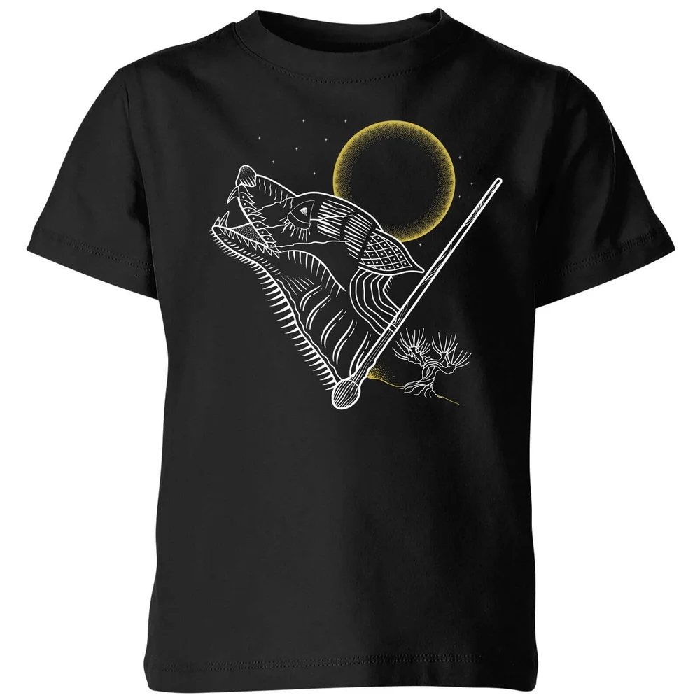 Harry Potter Werewolf Line Art Kids' T-Shirt - Black - 3-4 Years - Black Image 1