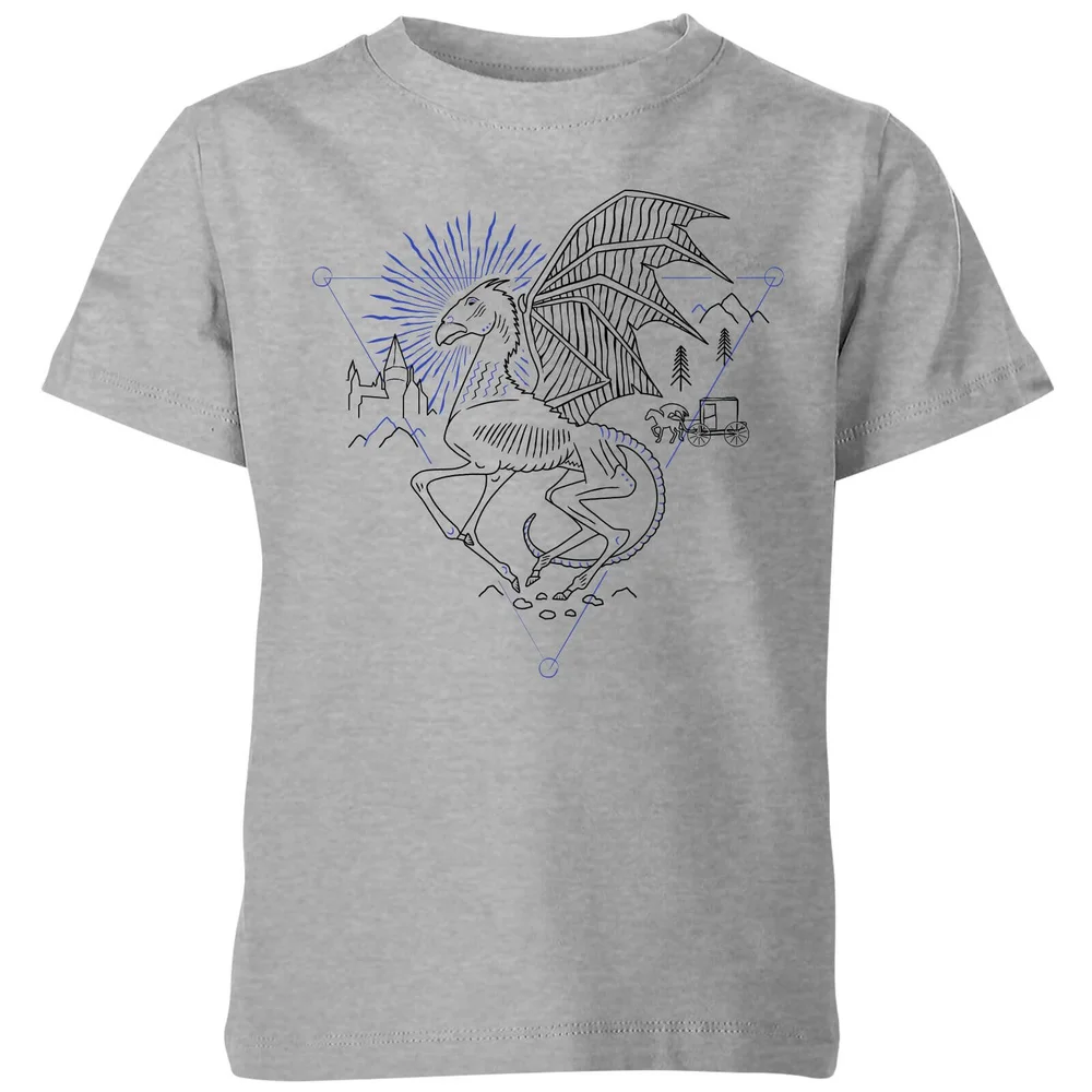 Harry Potter Thestral Line Art Kids' T-Shirt - Grey - 3-4 Years - Grey Image 1