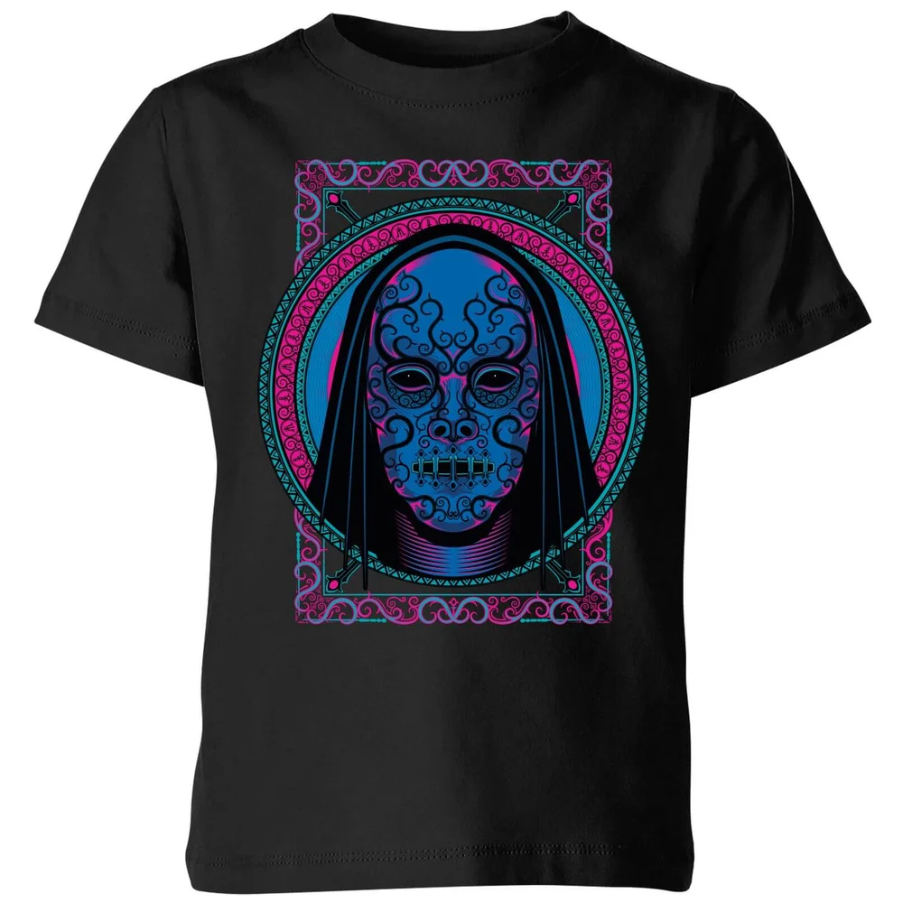 Harry Potter Neon Death Eater Mask Kids' T-Shirt - Black - 3-4 Years - Black Image 1