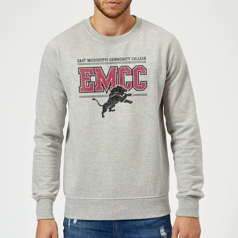 East Mississippi Community College Lions Distressed Sweatshirt - Grey - S - Grey Image 1
