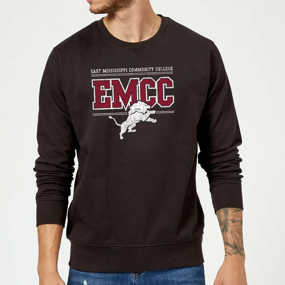 East Mississippi Community College Distressed Lion Sweatshirt - Black - S Image 1