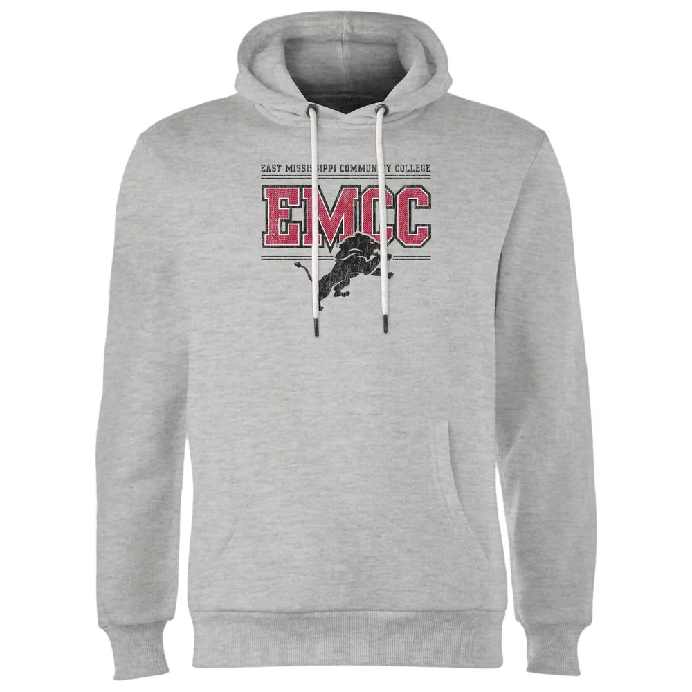 East Mississippi Community College Lions Distressed Hoodie - Grey - S - Grey Image 1