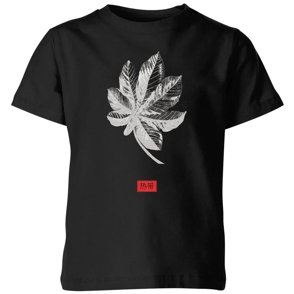 Natural History Museum Tropical Leaf Fashion Print Kids' T-Shirt - Black - 3-4 Years - Black Image 1