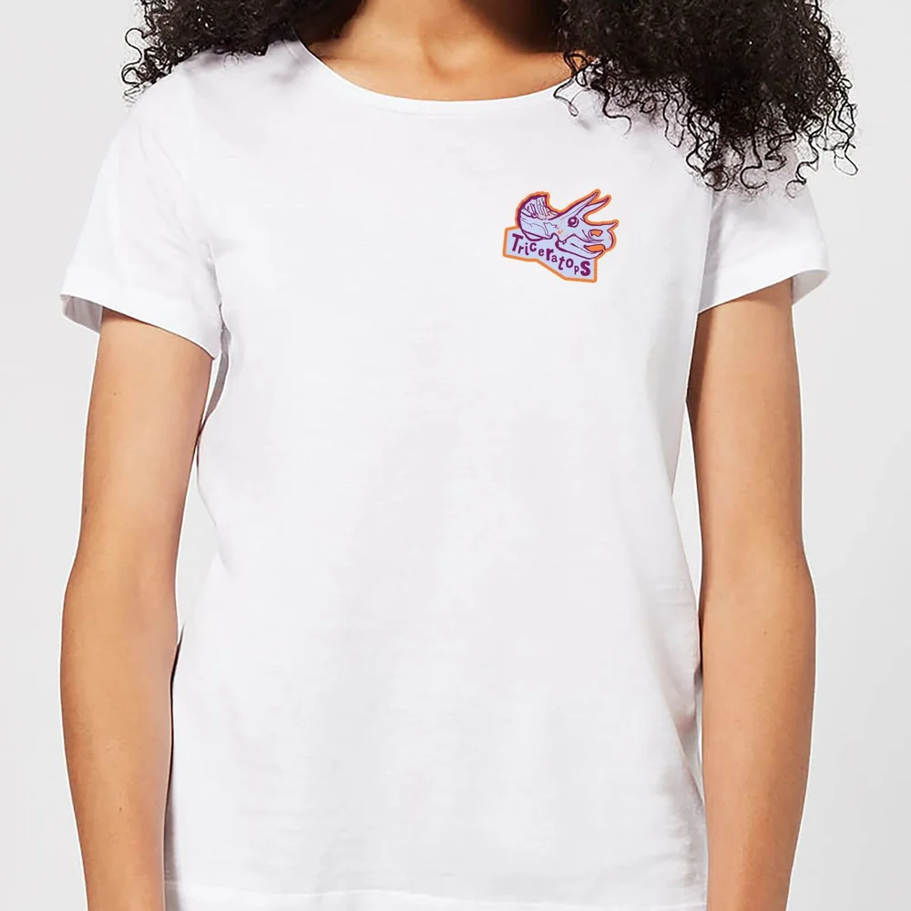 Natural History Museum Triceratops Badge Women's T-Shirt - White - S - White Image 1
