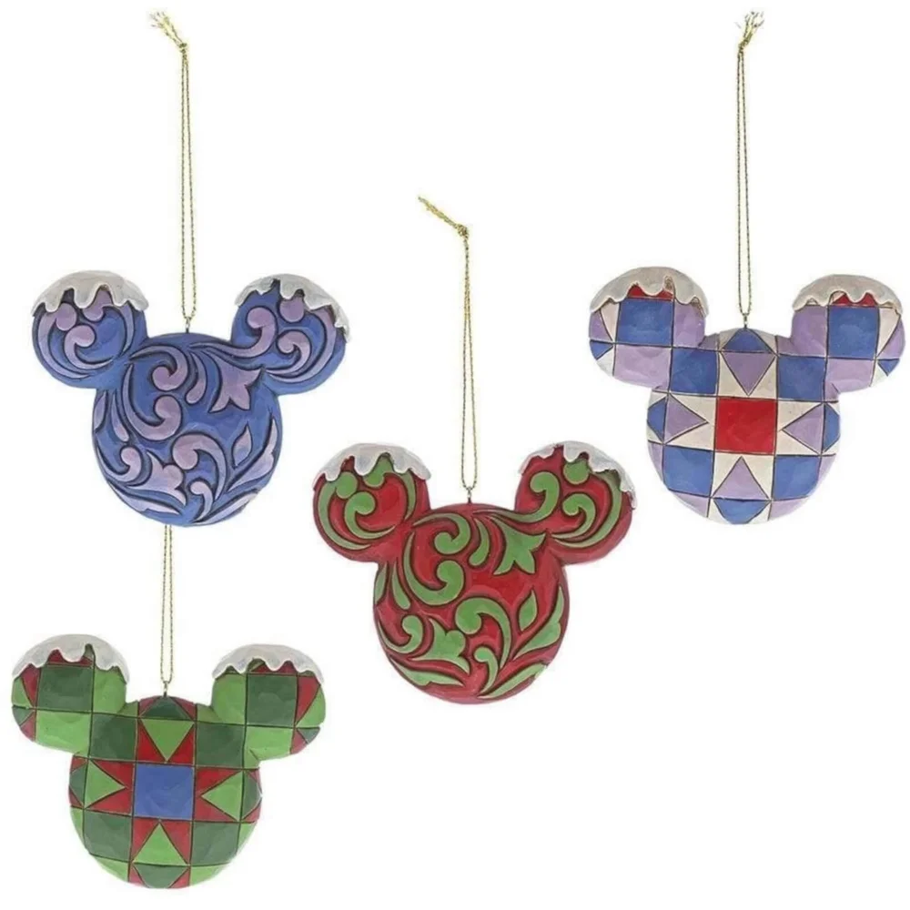 Disney Traditions Mickey Mouse Head Hanging Ornament Set Image 1