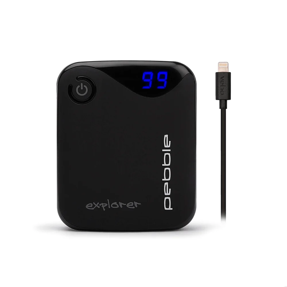 Veho Pebble Explorer 8400mAh Dual Port Power Bank for Smartphones - Includes Apple MFI Lightning Cable Image 1