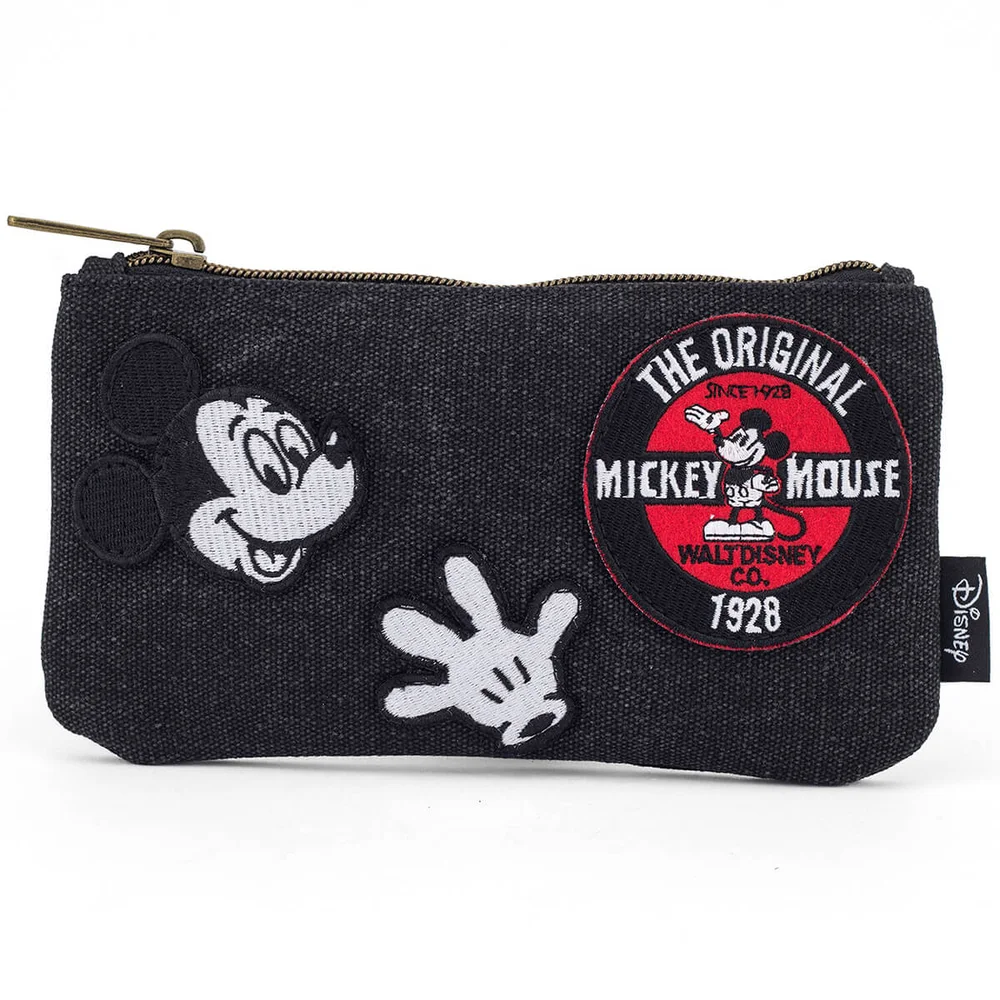 Loungefly Disney Mickey Mouse Patches Denim Pencil Case Image 1