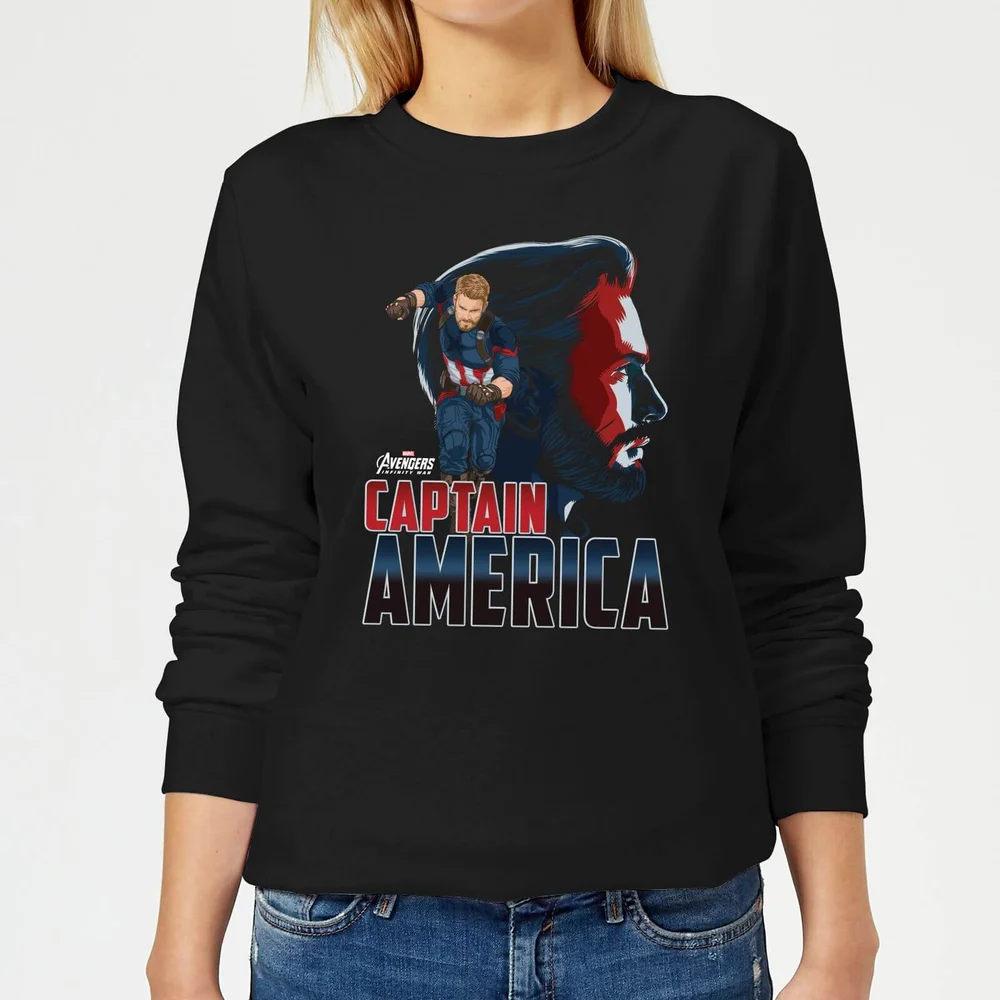 Avengers Captain America Women's Sweatshirt - Black - S Image 1