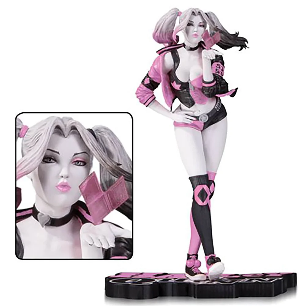 DC Collectibles Harley Quinn Pink, White and Black Valentine's Variant by Stanley Artgerm Lau Statue - 19 cm Image 1