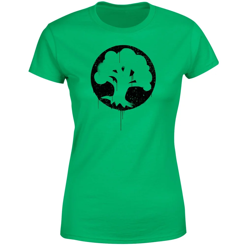 Magic The Gathering Green Mana Splatter Women's T-Shirt - Kelly Green - S - Kelly Green Image 1
