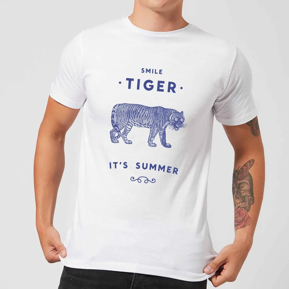 Florent Bodart Smile Tiger Men's T-Shirt - White - 5XL Image 1