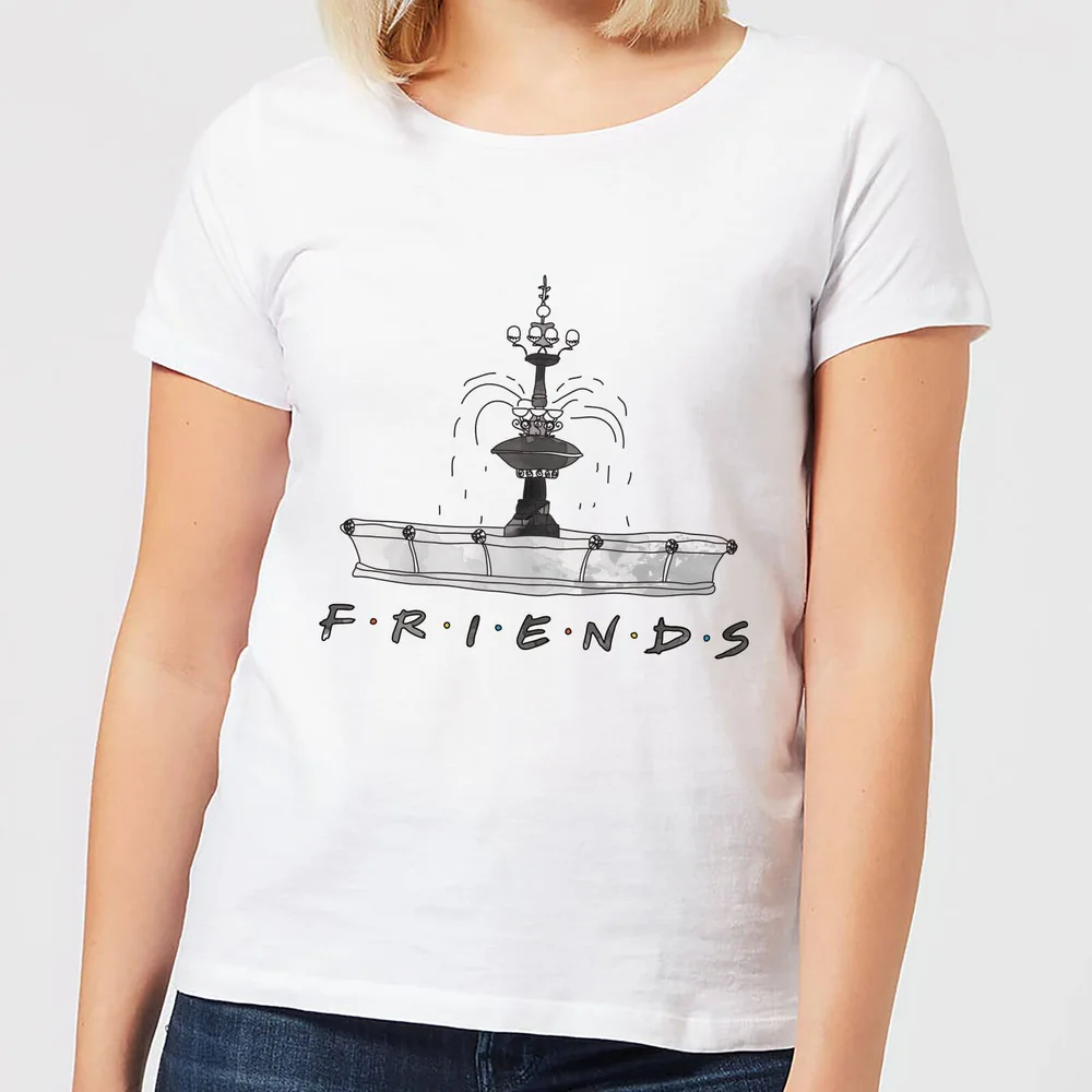 Friends Fountain Sketch Women's T-Shirt - White - S Image 1