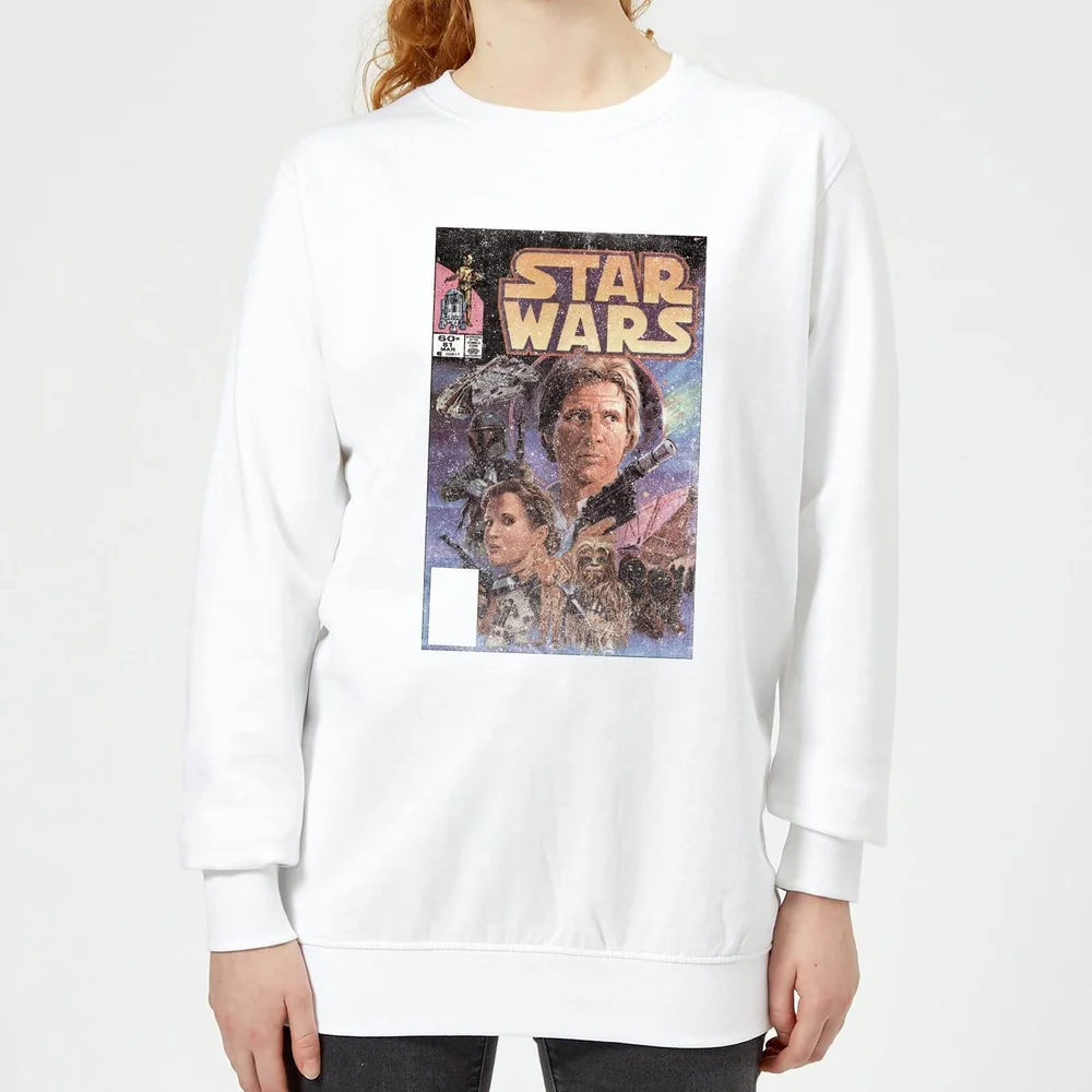 Star Wars Classic Comic Book Cover Women's Sweatshirt - White - S Image 1