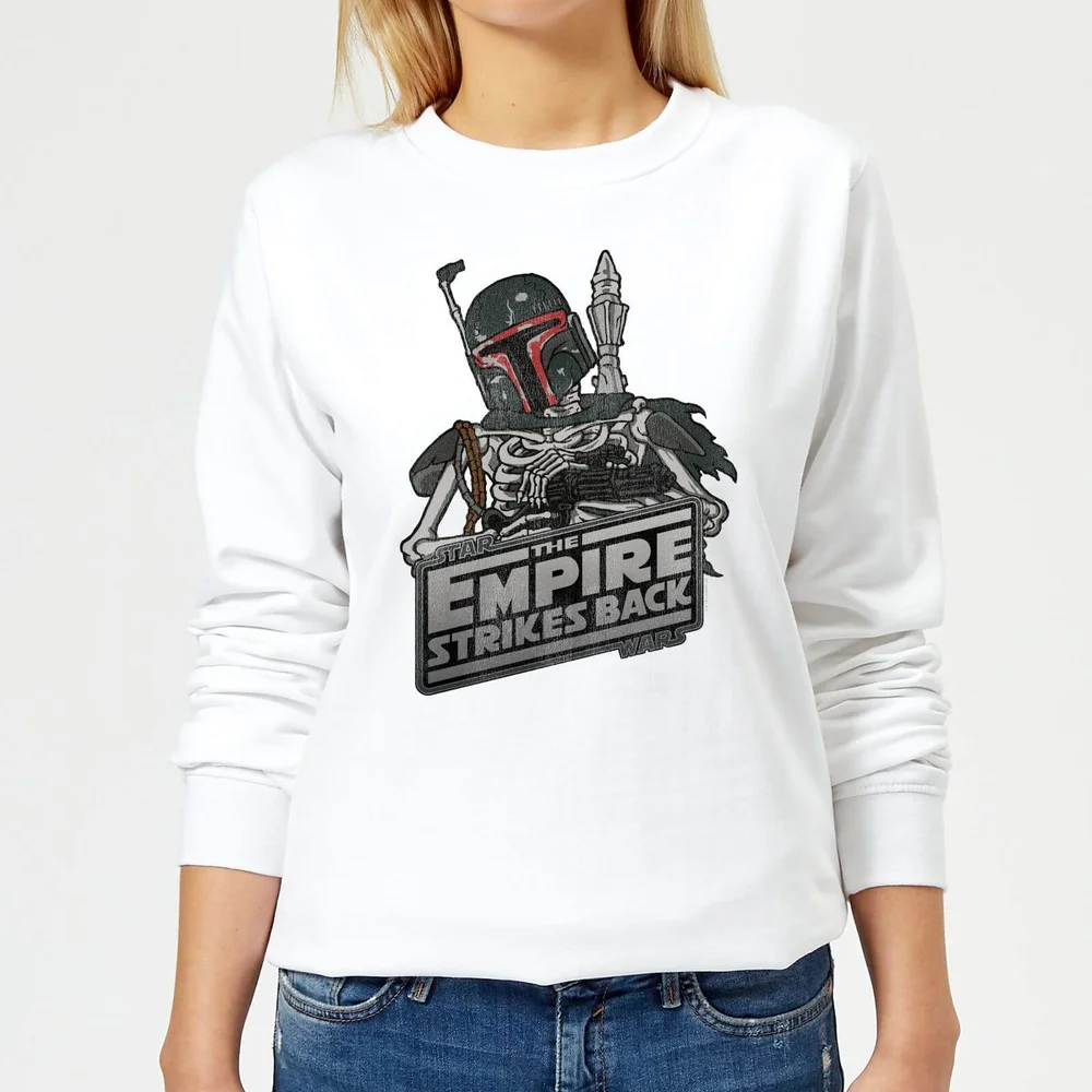 Star Wars Boba Fett Skeleton Women's Sweatshirt - White - S Image 1
