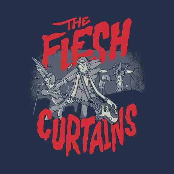 Rick and Morty The Flesh Curtains Men's T-Shirt - Navy