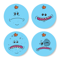 Rick and Morty Mr Meeseeks Face Coaster Set - undefined undefined