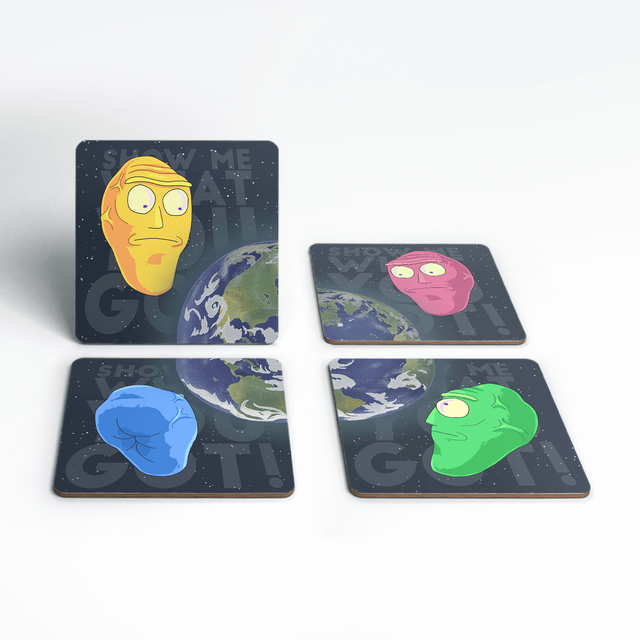 Rick and Morty Show Me What You Got Coaster Set
