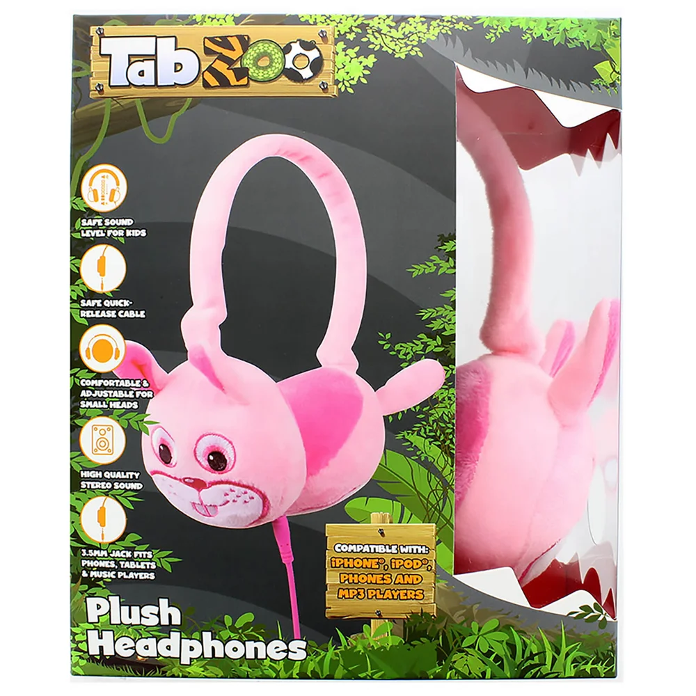 TabZoo Plush Rabbit Childrens Wired Headphones Image 1