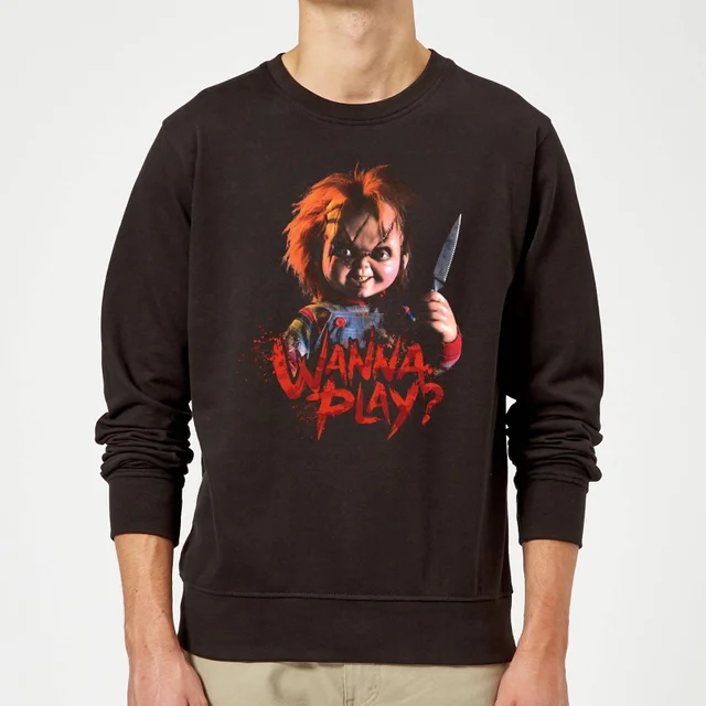 Chucky Wanna Play? Christmas Jumper - Black