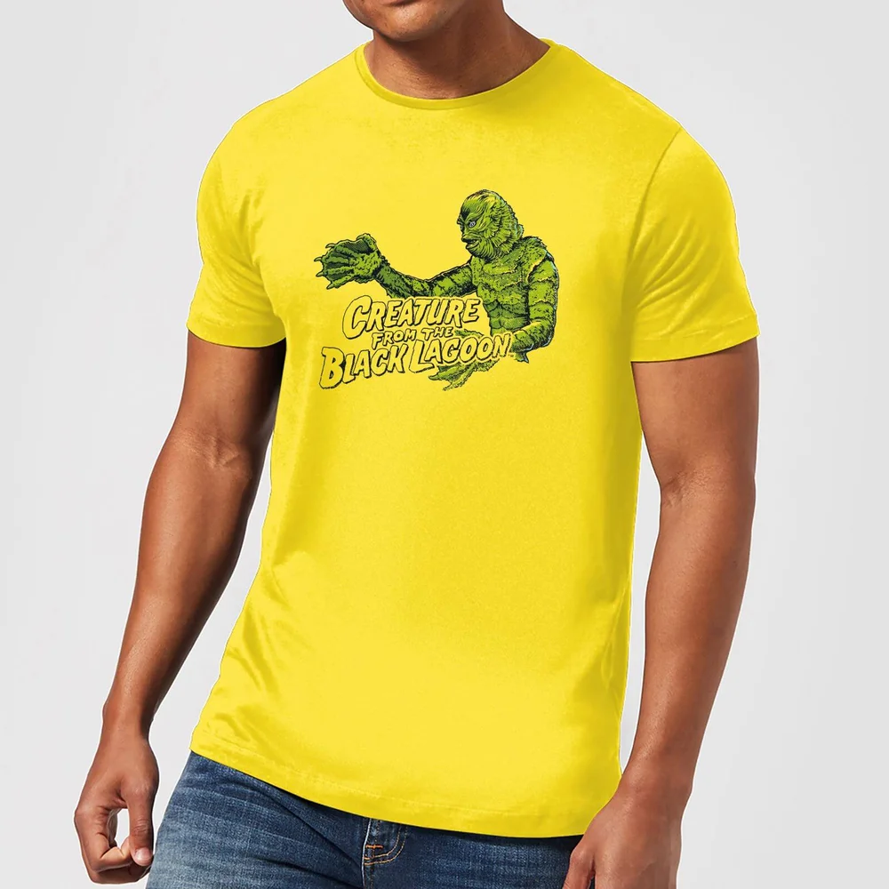 Universal Monsters Creature From The Black Lagoon Retro Crest Men's T-Shirt - Yellow - S Image 1