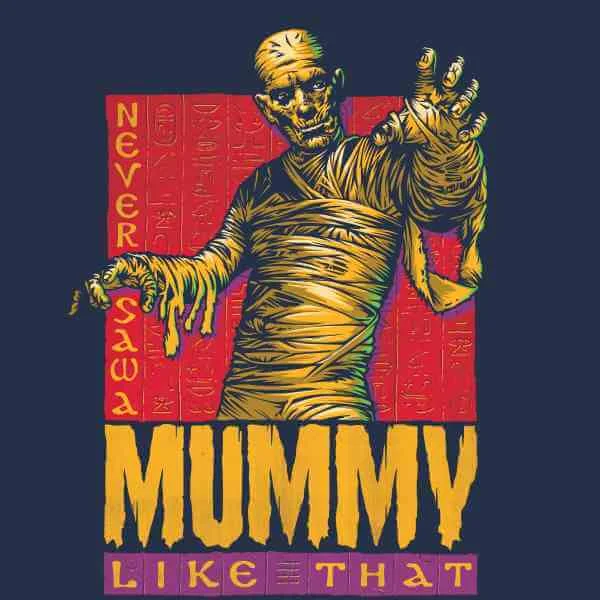 Universal Monsters The Mummy Retro Men's T-Shirt - Navy