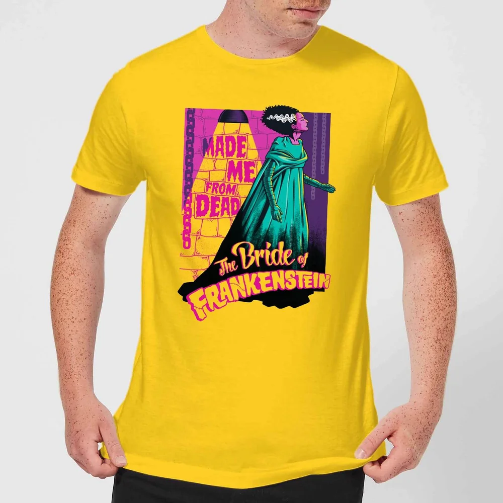 Universal Monsters Retro Bride Of Frankenstein Men's T-Shirt - Yellow - S Image 1