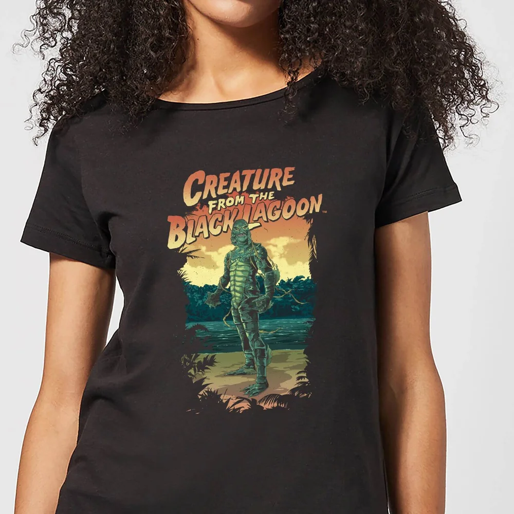 Universal Monsters Creature From The Black Lagoon Illustrated Women's T-Shirt - Black - S Image 1