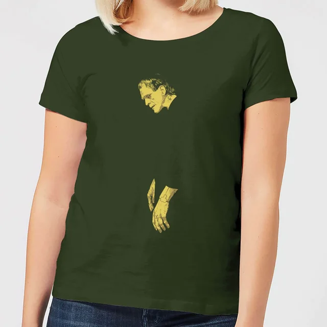 Universal Monsters Frankenstein Illustrated Women's T-Shirt - Forest Green