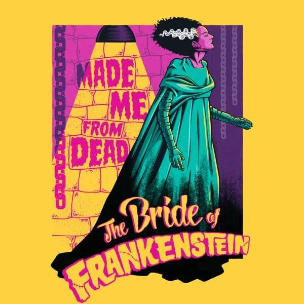 Universal Monsters Retro Bride Of Frankenstein Women's T-Shirt - Yellow