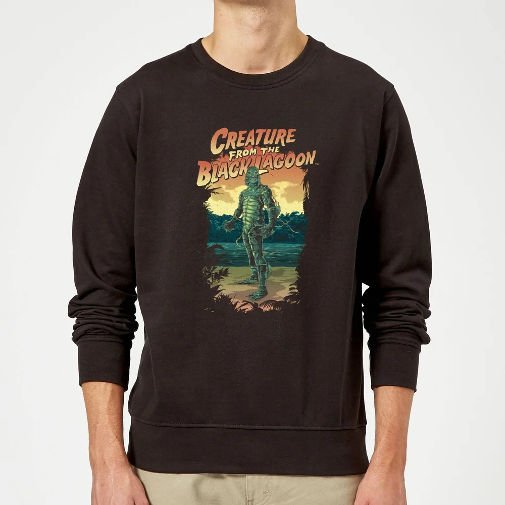 Universal Monsters Creature From The Black Lagoon Illustrated Sweatshirt - Black - S Image 1