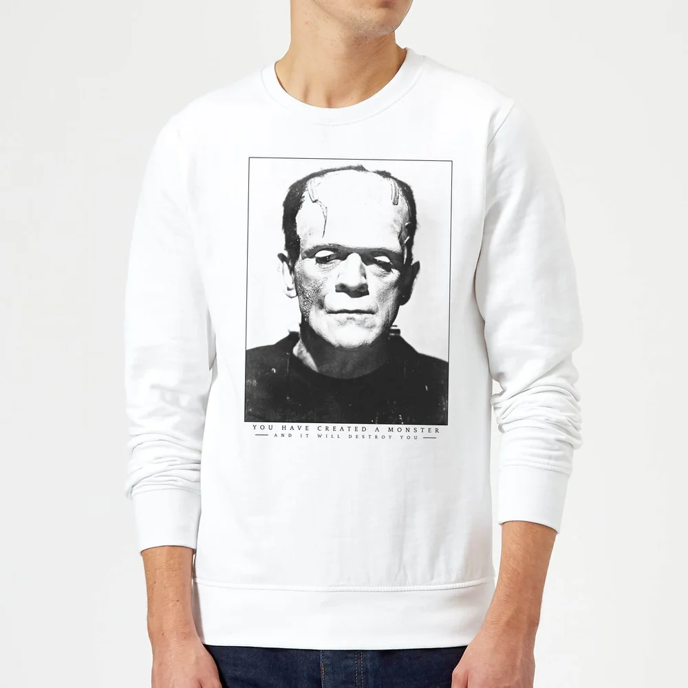 Universal Monsters Frankenstein Portrait Sweatshirt - White - S Image 1