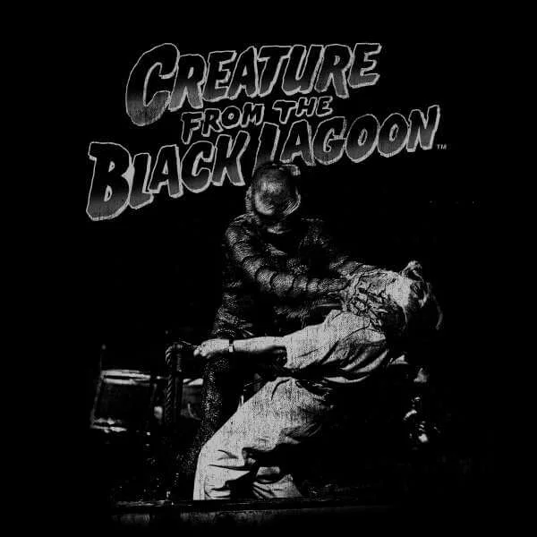 Universal Monsters Creature From The Black Lagoon Black and White Sweatshirt - Black